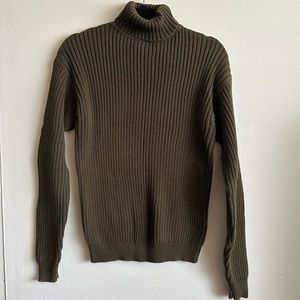 EDDIE BAUER Green Ribbed Turtleneck Sweater - L